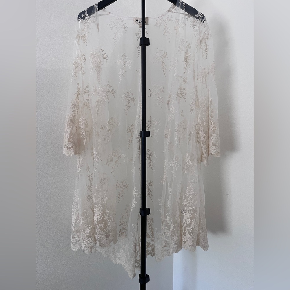 ON TREND! Haptics Lace Kimono | Ivory Sheer | Floral | Boho | Romantic